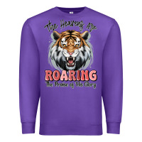 Purple the heavens are roaring tiger Premium Sweatshirt - MaliasSmallBusiness