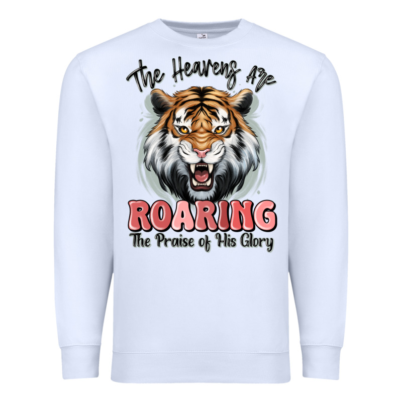 The Heavens Are Roaring Tiger Premium Sweatshirt by MaliasSmallBusiness | Teevron