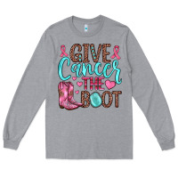 Heather Grey give cancer the boot Long Sleeve Tee - JahusDesignShop