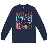 Navy give cancer the boot Long Sleeve Tee - JahusDesignShop