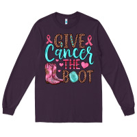 Plum give cancer the boot Long Sleeve Tee - JahusDesignShop