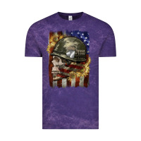 Cloud Purple Army skull 4th of july Vintage Tee - CowGirlArtShop