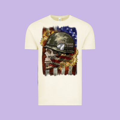 Army Skull 4th Of July Vintage Tee Designed By Cowgirlartshop