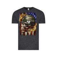 Vintage Black Army skull 4th of july Vintage Tee - CowGirlArtShop
