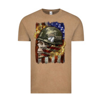 Vintage Coffee Army skull 4th of july Vintage Tee - CowGirlArtShop