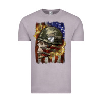 Vintage Zinc Army skull 4th of july Vintage Tee - CowGirlArtShop