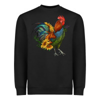 Black rooster with sunflowers Heavyweight Sweatshirt - RanaPortraitStore