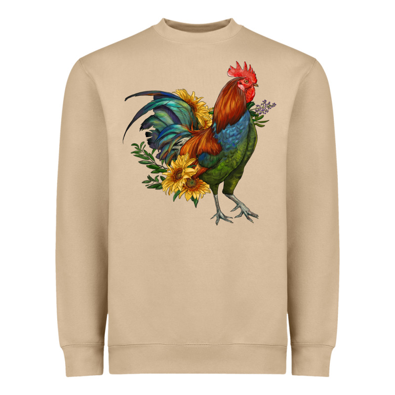 Rooster With Sunflowers Heavyweight Sweatshirt by RanaPortraitStore | Teevron