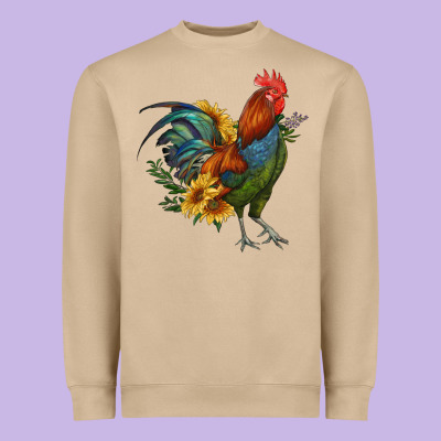 Rooster With Sunflowers Heavyweight Sweatshirt Designed By Ranaportraitstore