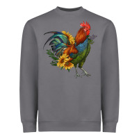 Storm rooster with sunflowers Heavyweight Sweatshirt - RanaPortraitStore