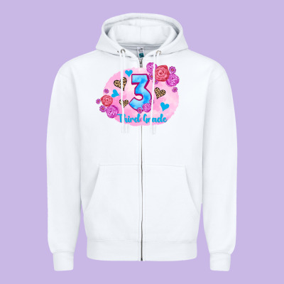 Back To School Flowers Third Grade 3200x2400 Zipper Hoodie Designed By Adodesignshop