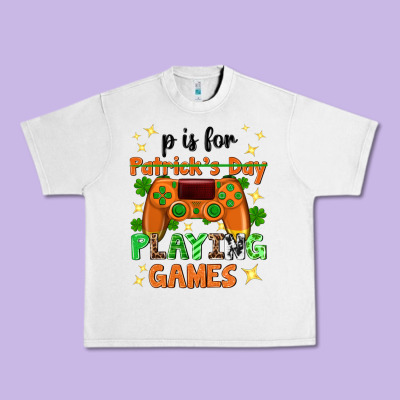 P Is Patrick's Day Playing Games Urban Heavy Tee Designed By Neo Western