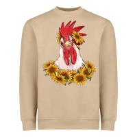 Mushroom rooster head with sunflowers Heavyweight Sweatshirt - RanaPortraitStore