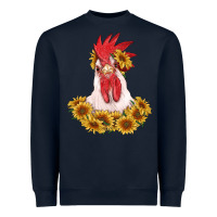 Navy rooster head with sunflowers Heavyweight Sweatshirt - RanaPortraitStore