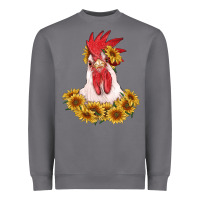 Storm rooster head with sunflowers Heavyweight Sweatshirt - RanaPortraitStore