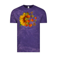 Cloud Purple sunflower and autumn leaves Vintage Tee - HRA Design Shop