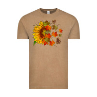 Vintage Coffee sunflower and autumn leaves Vintage Tee - HRA Design Shop