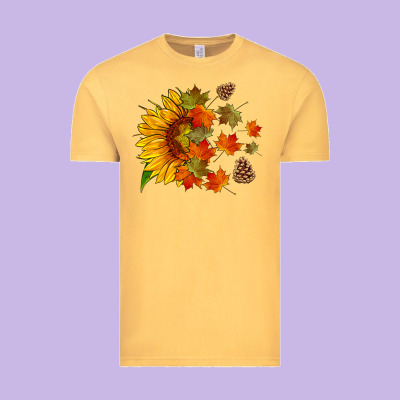 Sunflower And Autumn Leaves Vintage Tee Designed By Hra Design Shop