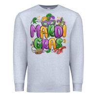 Heather Grey mardi gras Premium Sweatshirt - MaliasSmallBusiness