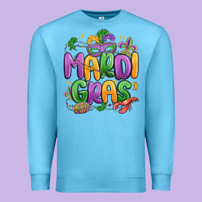 Mardi Gras Premium Sweatshirt Designed By Maliassmallbusiness