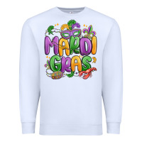 White mardi gras Premium Sweatshirt - MaliasSmallBusiness