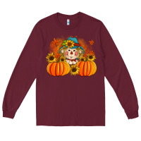 Fall Scarecrow With Pumpkins Long Sleeve Tee | Teevron