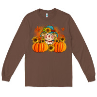 Chestnut fall scarecrow with pumpkins Long Sleeve Tee - Artiststas