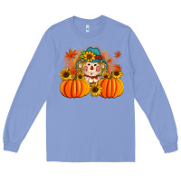 Colony Blue fall scarecrow with pumpkins Long Sleeve Tee - Artiststas