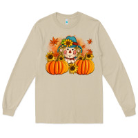 Mushroom fall scarecrow with pumpkins Long Sleeve Tee - Artiststas