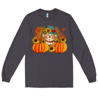 Smoke fall scarecrow with pumpkins Long Sleeve Tee - Artiststas