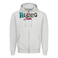 Dove Grey rodeo babe turquoise serape cowhide leopard Zipper Hoodie - Artiststas