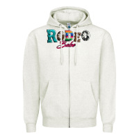 Oatmeal Heather rodeo babe turquoise serape cowhide leopard Zipper Hoodie - Artiststas