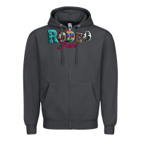Smoke rodeo babe turquoise serape cowhide leopard Zipper Hoodie - Artiststas