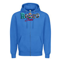 True Royal rodeo babe turquoise serape cowhide leopard Zipper Hoodie - Artiststas