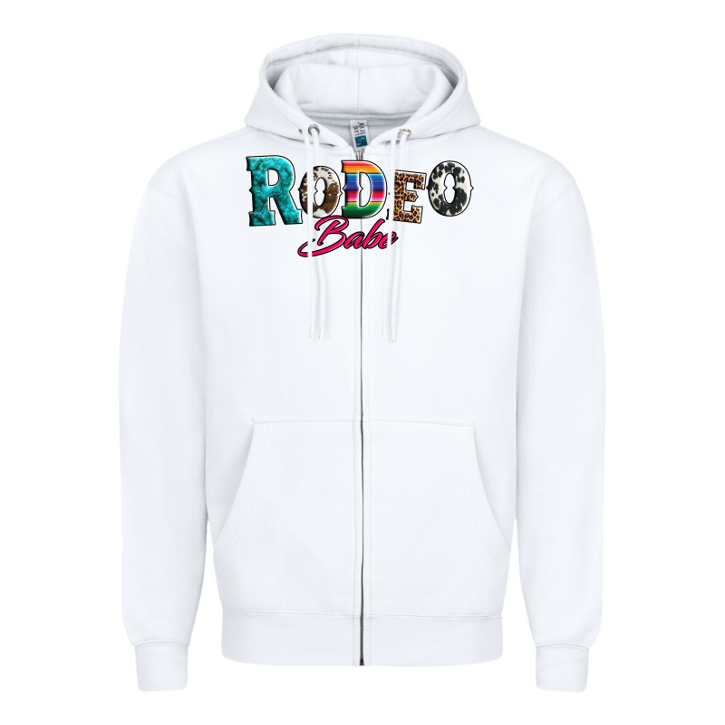 Rodeo Babe Turquoise Serape Cowhide Leopard Zipper Hoodie by Artiststas | Teevron