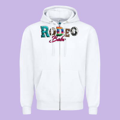 Rodeo Babe Turquoise Serape Cowhide Leopard Zipper Hoodie Designed By Artiststas