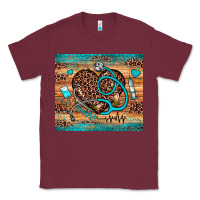 Burgundy nurse leopard heart Classic Tee - JahusDesignShop