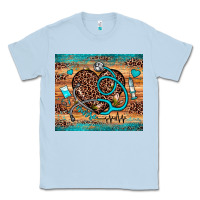 Dusty Blue nurse leopard heart Classic Tee - JahusDesignShop