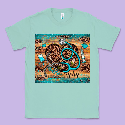 Nurse Leopard Heart Classic Tee Designed By Jahusdesignshop