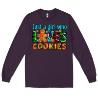 Plum just a girl who loves cookies Long Sleeve Tee - AdoDesignShop