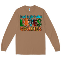 Toasted Coconut just a girl who loves cookies Long Sleeve Tee - AdoDesignShop
