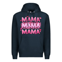 Navy mama mama mama valentine's day Premium Hoodie - LillyAllenDesigns