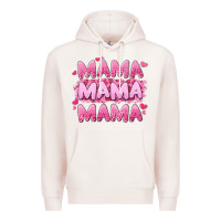 Pale Pink mama mama mama valentine's day Premium Hoodie - LillyAllenDesigns