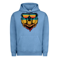 Pigment Pebble Blue Retro bear Urban Hoodie - Bettercallsaul