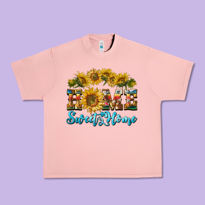 Home Sweet Home Sunflower Urban Heavy Tee Designed By Barkaloodesign