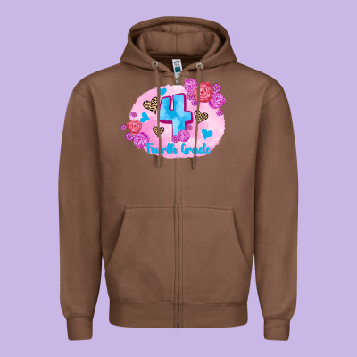 Back To School Flowers Fourth Grade 3200x2400 Zipper Hoodie Designed By Adodesignshop