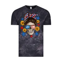Cloud Black American mom skull Vintage Tee - Neo Western