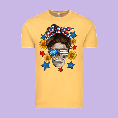 American Mom Skull Vintage Tee Designed By Neo Western