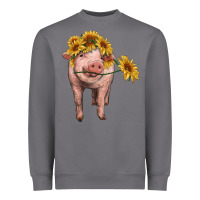 Storm pig with sunflowers Heavyweight Sweatshirt - RanaPortraitStore