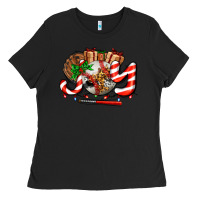 Black joy with baseball and christmas gift and candies Ladies Tee - AdoDesignShop